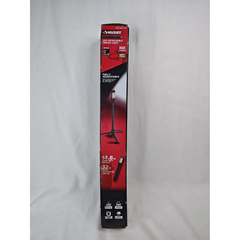 HUSKY 800 Lumen LED Rechargeable Detatch Tripod Work Light 1012388248 Open Box